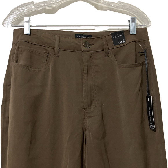 Women's Large 12/14 Brown Flared Leg Pants w Pockets Sz L 12-14 Pockets - Picture 2 of 9